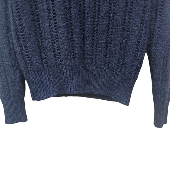 AllSaints Blue Jesper Funnel Neck Wool-Alpaca Sweater Size M - Picture 3 of 6